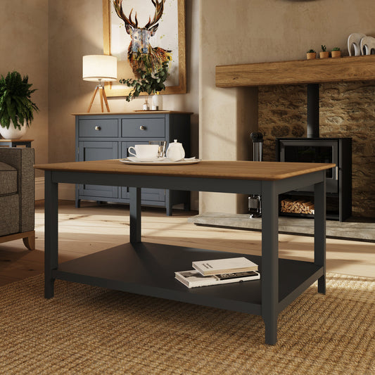 Taberno Oak Coffee Table Graphite Blue