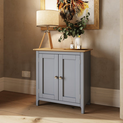 Taberno Oak 2 Door Compact Sideboard Dove Grey