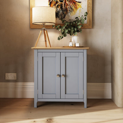 Taberno Oak 2 Door Compact Sideboard Dove Grey