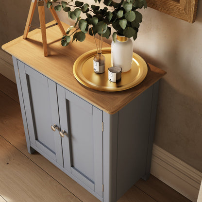 Taberno Oak 2 Door Compact Sideboard Dove Grey