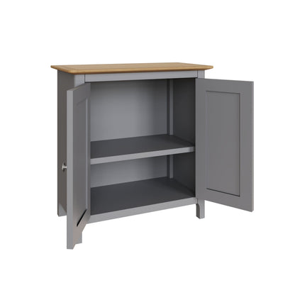 Taberno Oak 2 Door Compact Sideboard Dove Grey