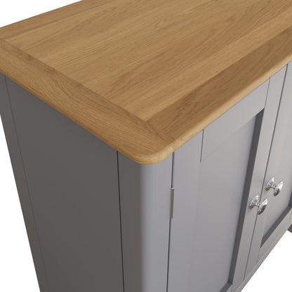 Taberno Oak 2 Door Compact Sideboard Dove Grey