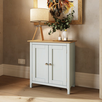 Taberno Oak 2 Door Compact Sideboard Linen White