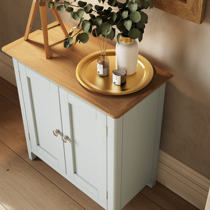 Taberno Oak 2 Door Compact Sideboard Linen White