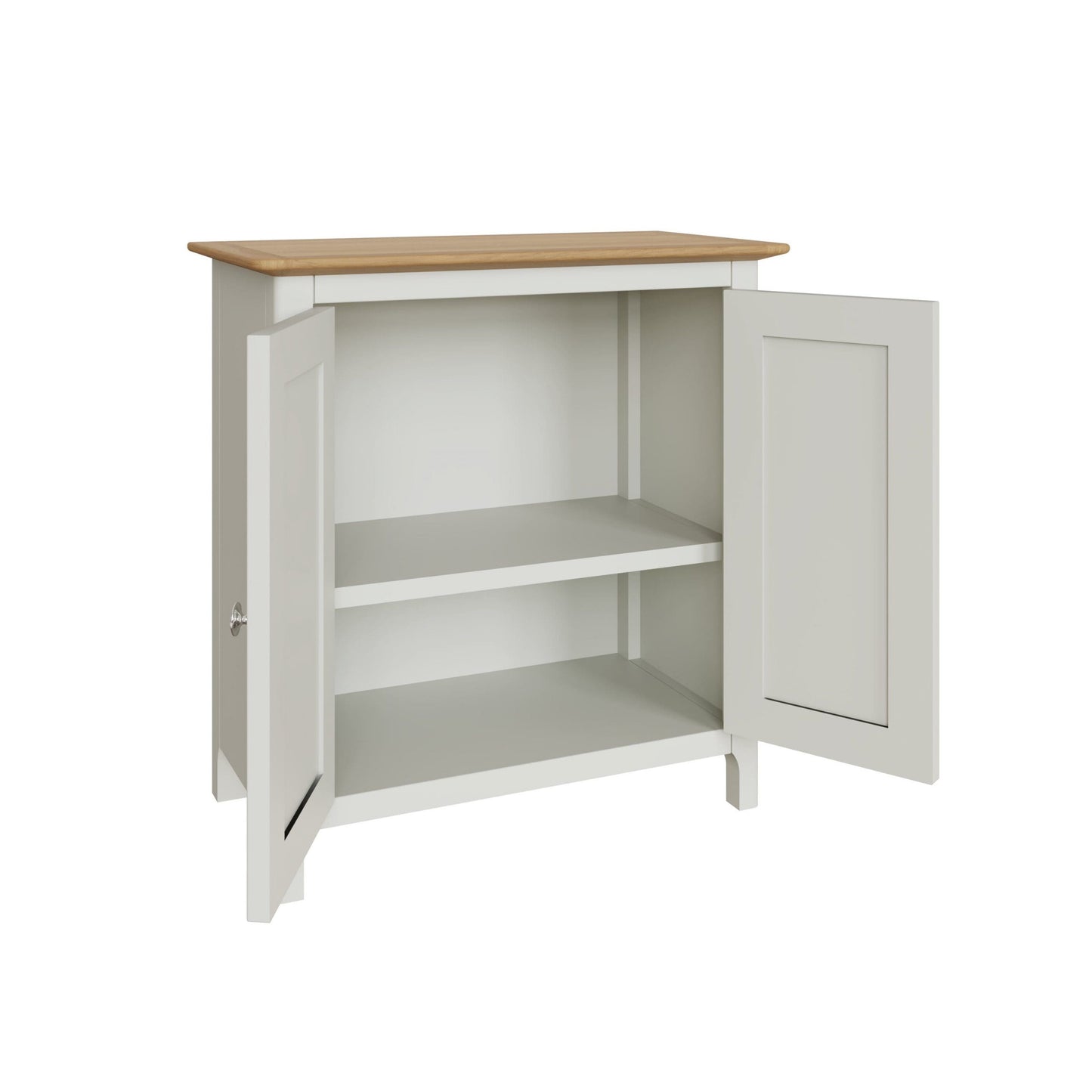 Taberno Oak 2 Door Compact Sideboard Linen White