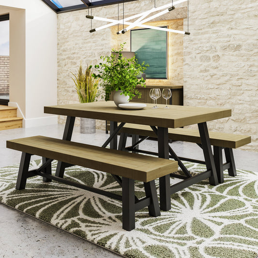 Lowry 1.6m Dining Table Driftwood Lacquered Solid Reclaimed Pine