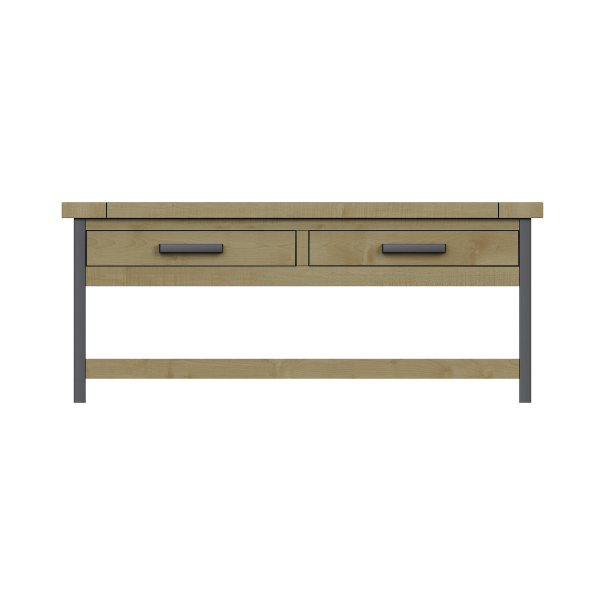 Lowry 2 Drawer Coffee Table Driftwood Lacquered Solid Reclaimed Pine