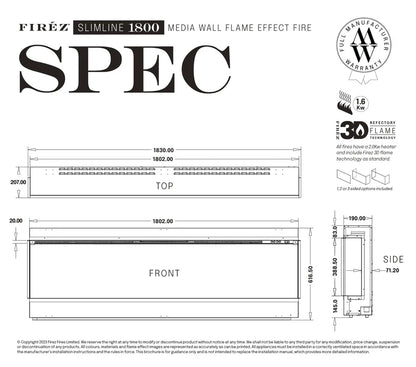 1800 Slimline fireplace