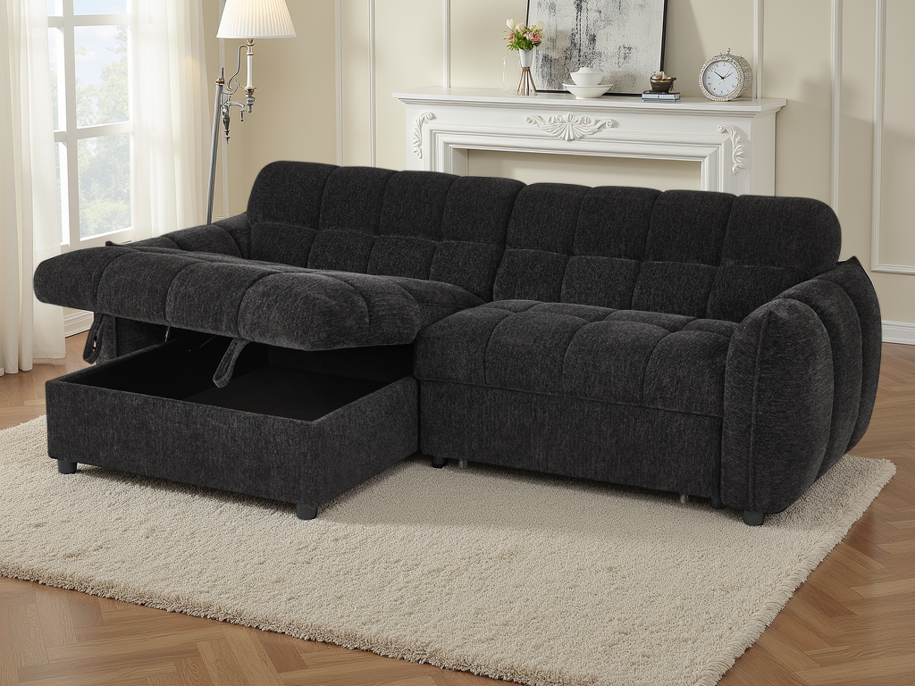 Florida Sofabed Black Universal Corner