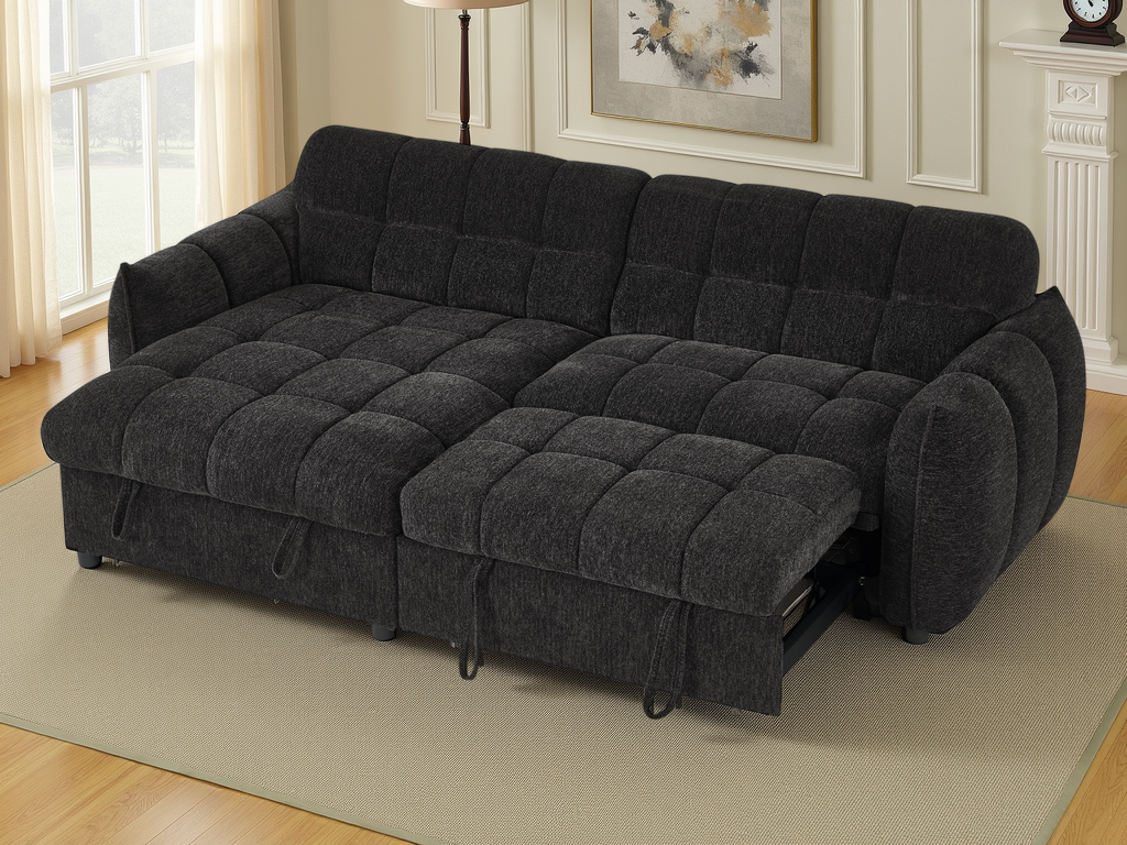 Florida Sofabed Black Universal Corner
