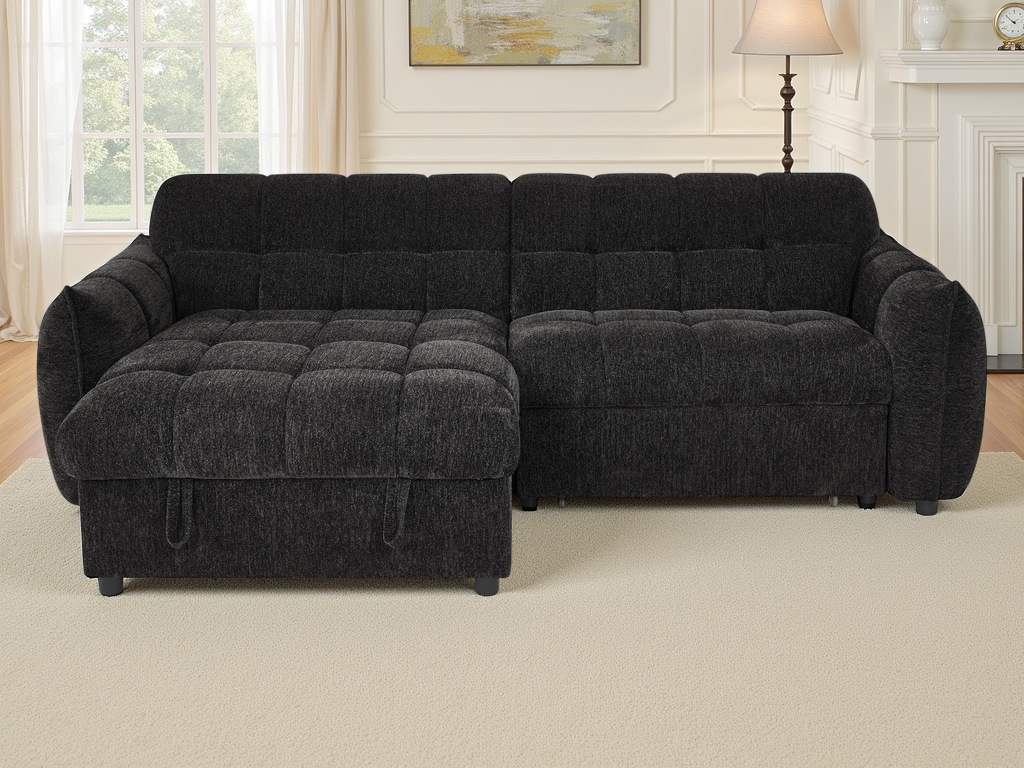 Florida Sofabed Black Universal Corner