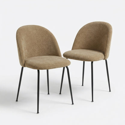 Freya Pack of 2 Flaxen Fabric Dining Chairs