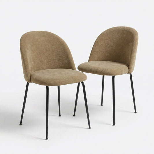 Freya Pack of 2 Flaxen Fabric Dining Chairs