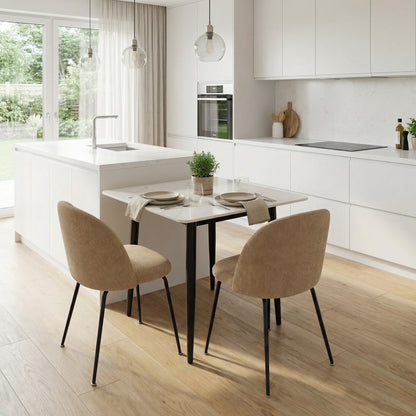 Freya Pack of 2 Flaxen Fabric Dining Chairs