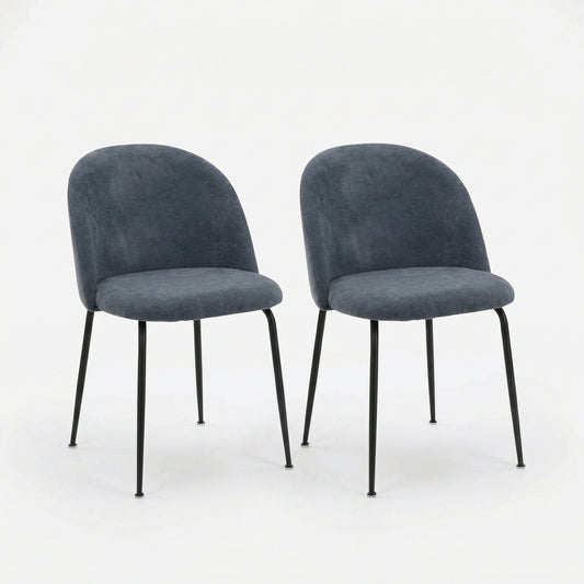 Freya Pack of 2 Steel Blue Fabric Dining Chairs