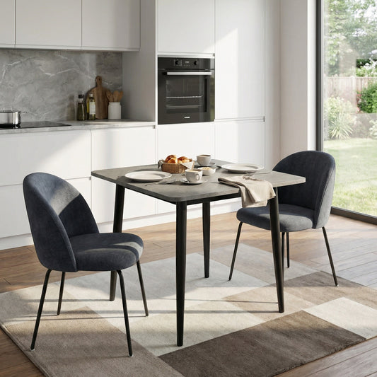 Freya Pack of 2 Steel Blue Fabric Dining Chairs