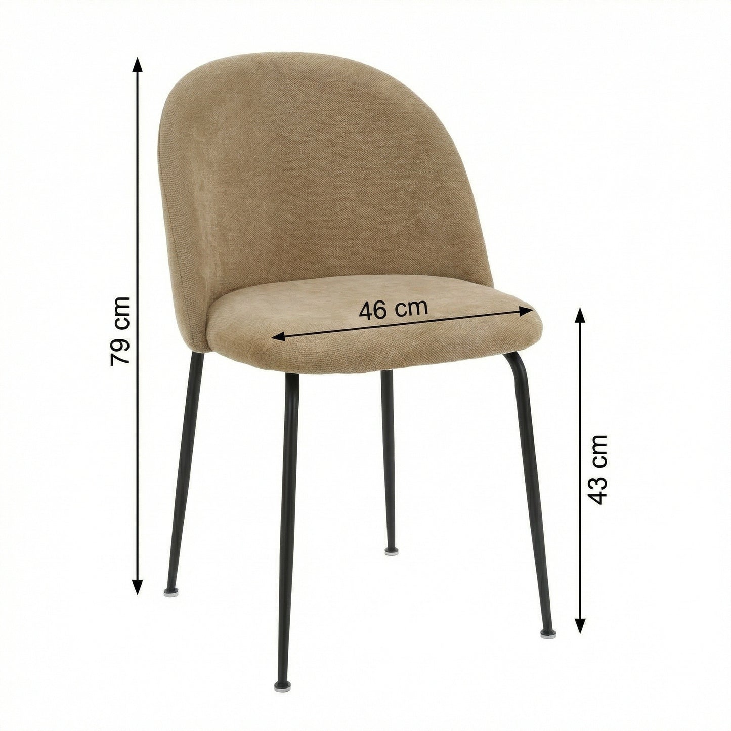 Freya Pack of 2 Flaxen Fabric Dining Chairs