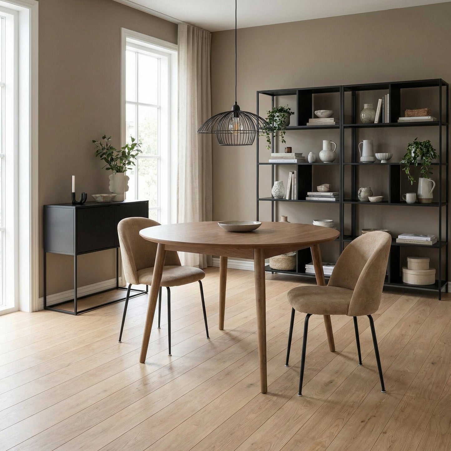 Freya Pack of 2 Flaxen Fabric Dining Chairs