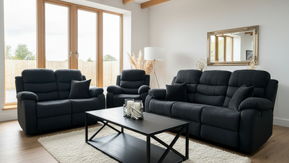 Stanley Manual Recliner Sofa Black
