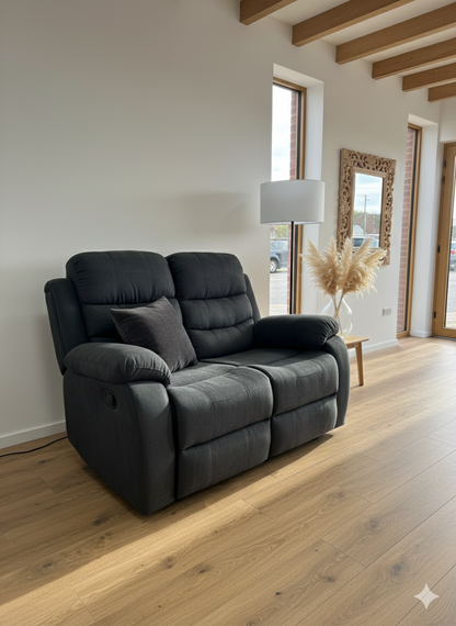 Stanley Manual Recliner Sofa Black