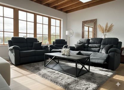 Stanley Manual Recliner Sofa Black