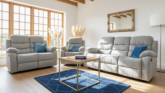 Stanley Manual Recliner Sofa Grey