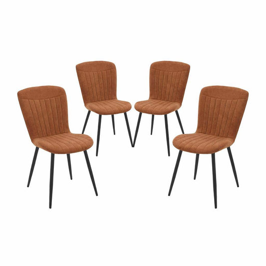 Grace Pack of 4 Chestnut Brown Fabric Dining Chairs