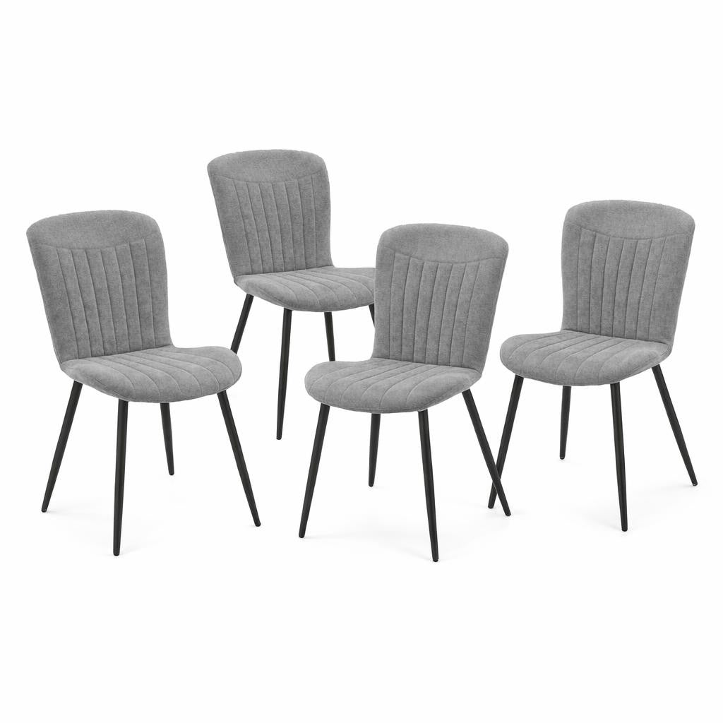 Grace Pack of 4 Grey Fabric Dining Chairs