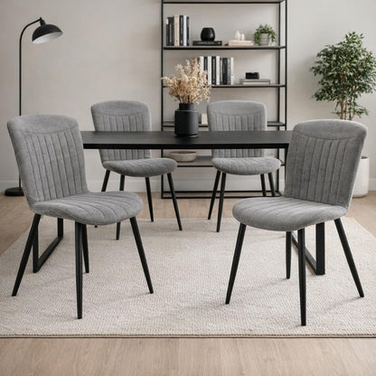 Grace Pack of 4 Grey Fabric Dining Chairs