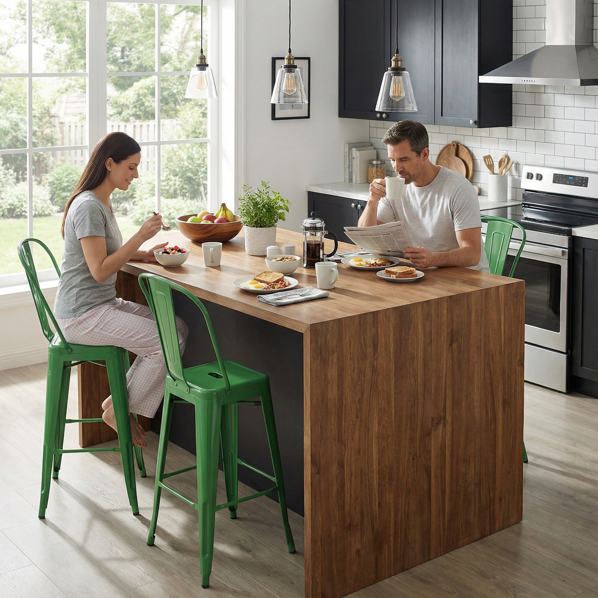 Bistro Pack Of 4 30 Green Bar Chairs