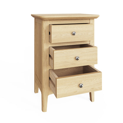 Newark Ash 3 Drawer Bedside