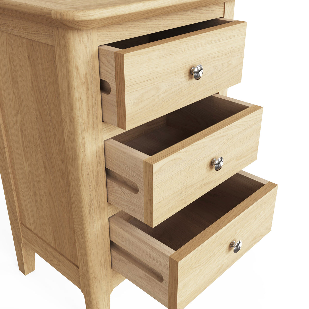 Newark Ash 3 Drawer Bedside