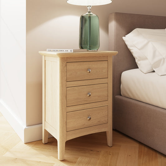Newark Ash 3 Drawer Bedside
