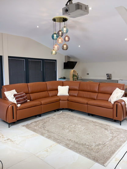Arizona Electric Recliner Sofa Tan Large Corner