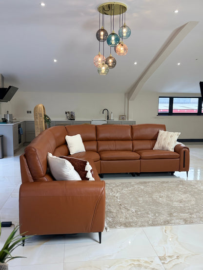 Arizona Electric Recliner Sofa Tan Large Corner