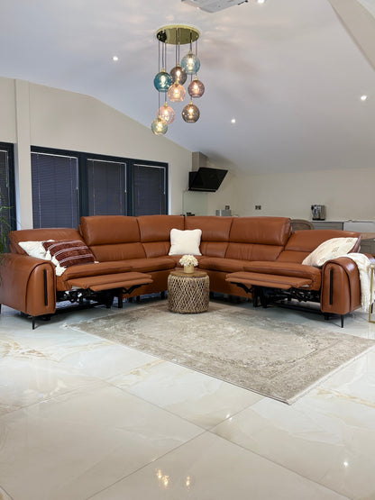 Arizona Electric Recliner Sofa Tan Large Corner