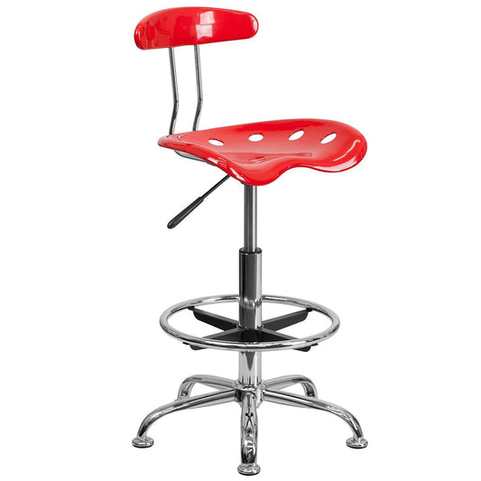 Modern Red Tractor Seat Drafting Stool Adjustable Bar Chair