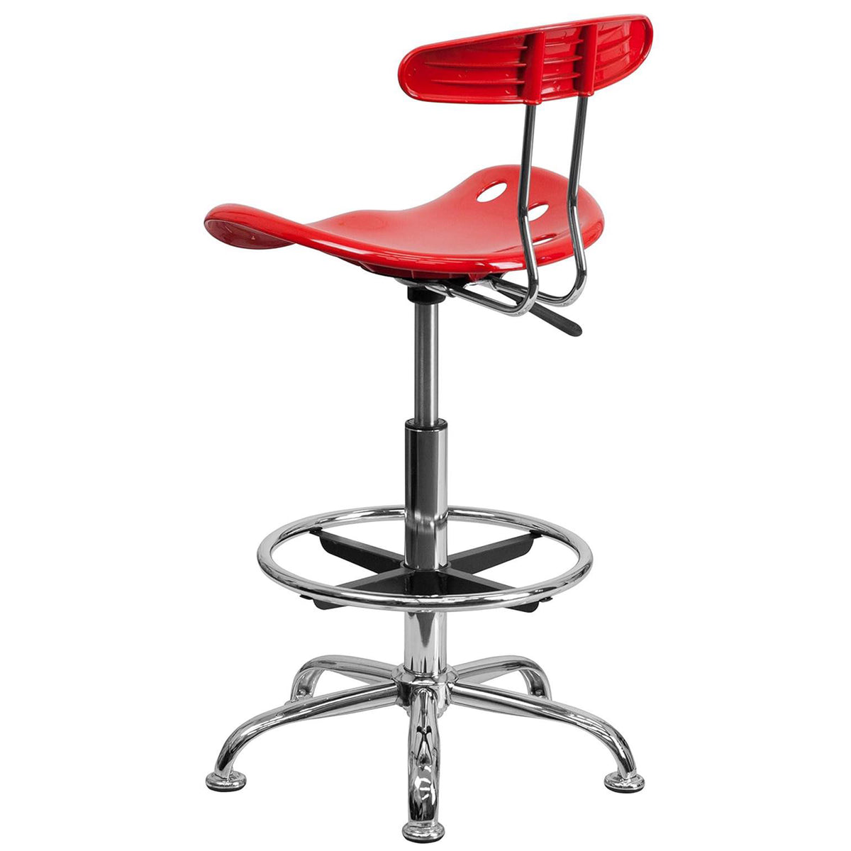 Modern Red Tractor Seat Drafting Stool Adjustable Bar Chair