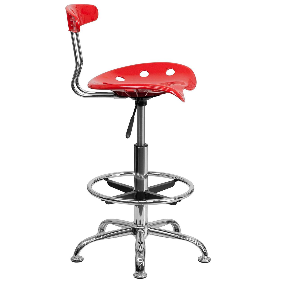 Modern Red Tractor Seat Drafting Stool Adjustable Bar Chair