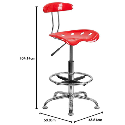 Modern Red Tractor Seat Drafting Stool Adjustable Bar Chair