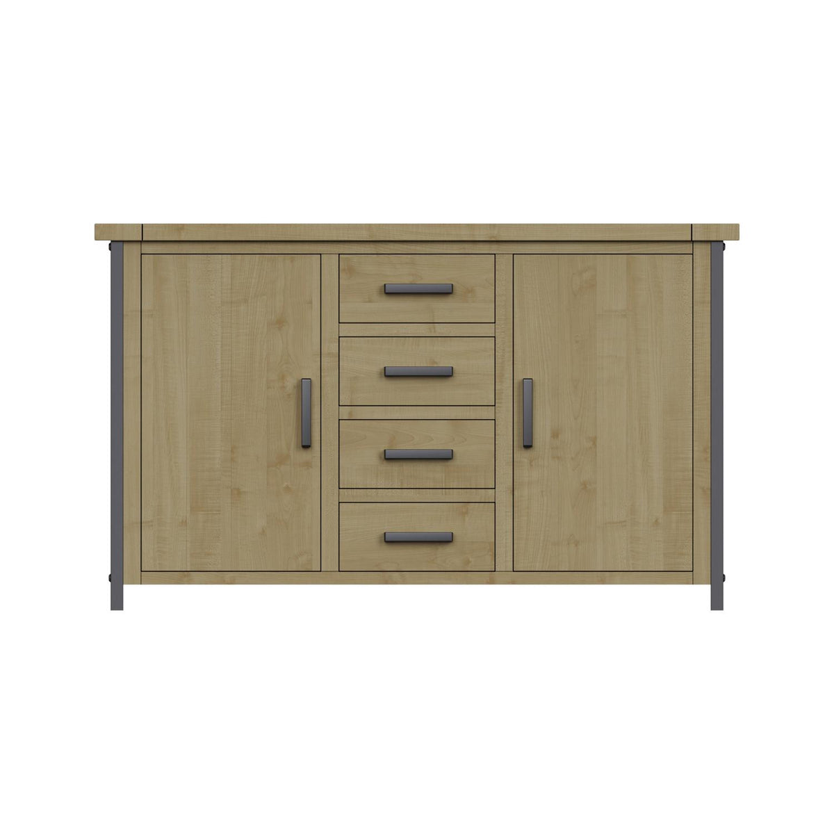 Lowry 2 Door 4 Drawer Large Sideboard Driftwood Lacquered Solid Reclaimed Pine