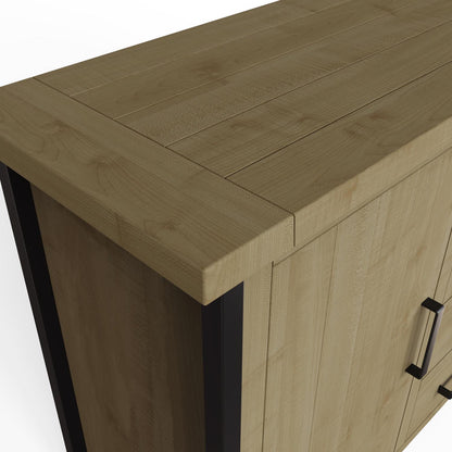 Lowry 2 Door 4 Drawer Large Sideboard Driftwood Lacquered Solid Reclaimed Pine