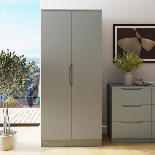 Luno 2 Door Double Wardrobe - Ash Green