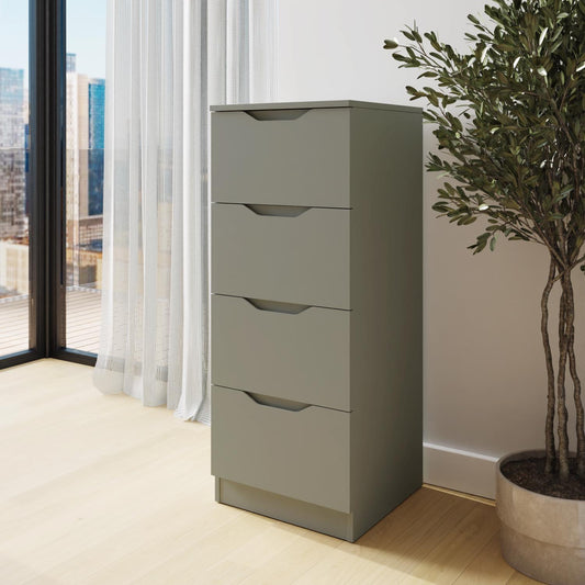Luno 4 Drawer Tallboy Chest Of Drawers - Ash Green