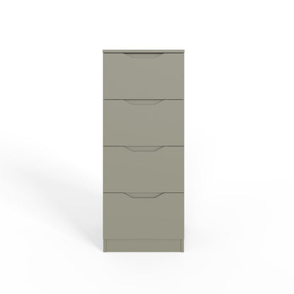 Luno 4 Drawer Tallboy Chest Of Drawers - Ash Green
