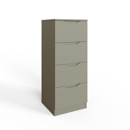 Luno 4 Drawer Tallboy Chest Of Drawers - Ash Green