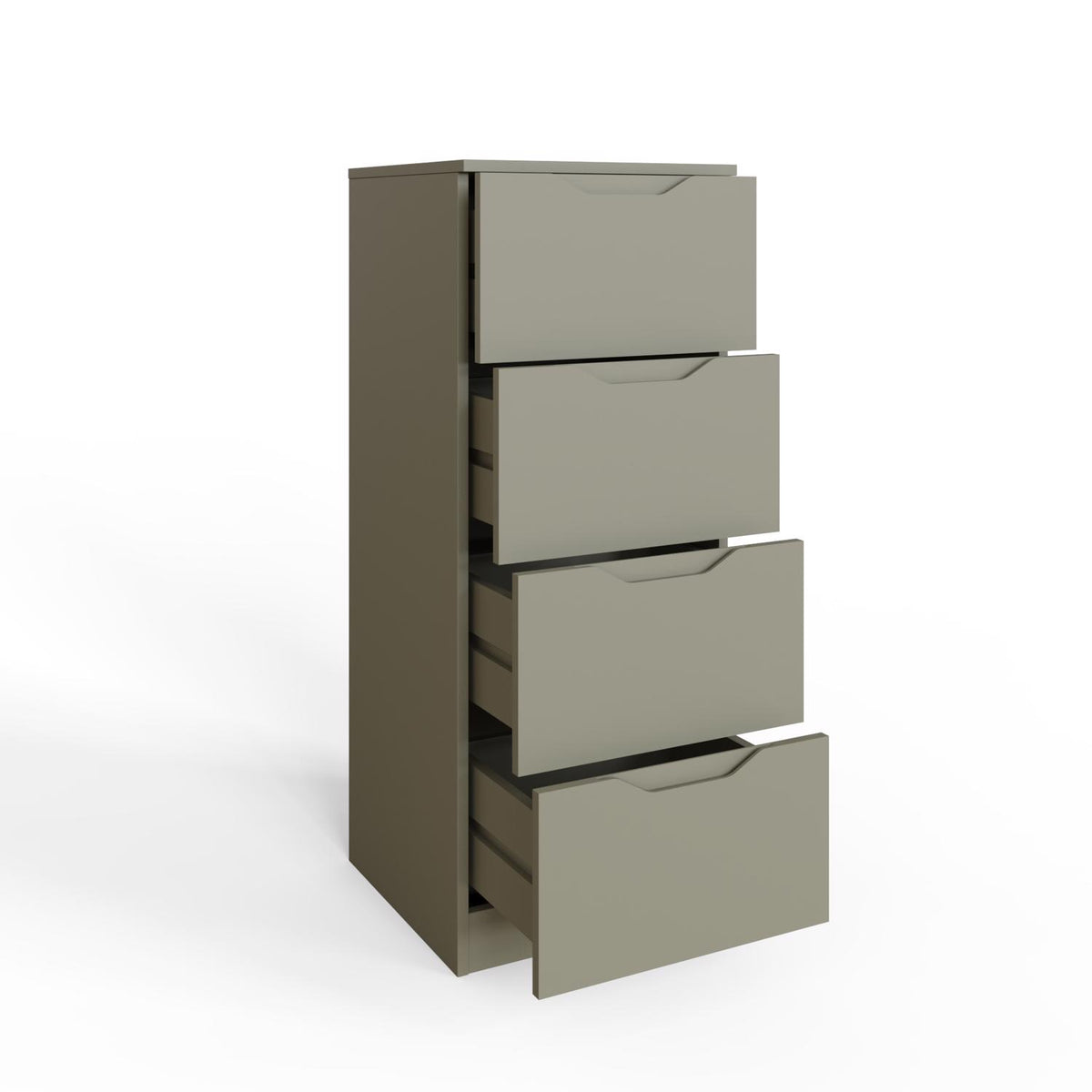 Luno 4 Drawer Tallboy Chest Of Drawers - Ash Green