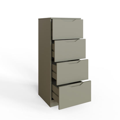 Luno 4 Drawer Tallboy Chest Of Drawers - Ash Green
