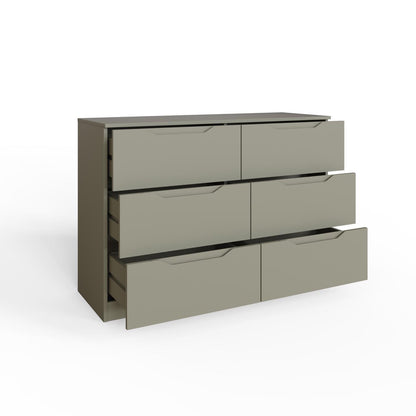 Luno 6 Drawer Chest Of Drawers - Ash Green