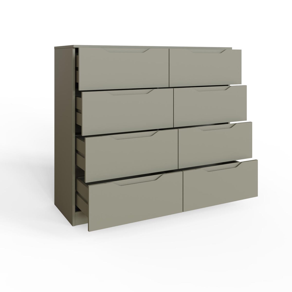 Luno 8 Drawer Chest Of Drawers - Ash Green